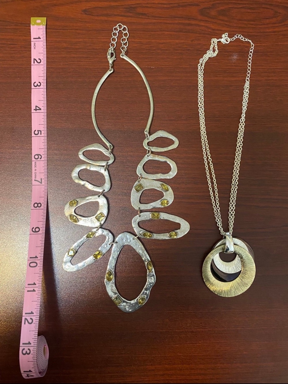Women's Silver-Tone Statement Necklaces with Gold Accents